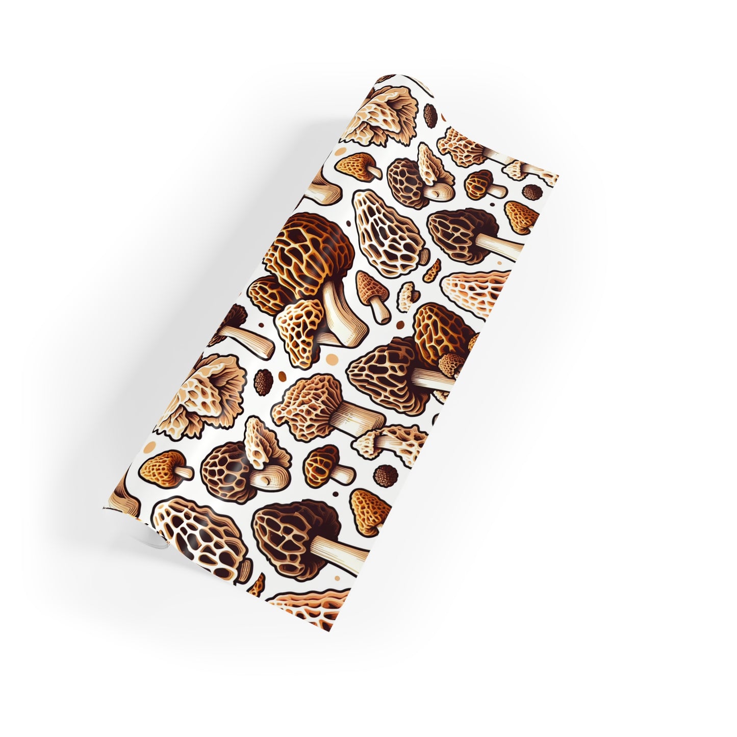 Mushroom Print Gift Wrapping Paper Roll - Rustic Brown Aesthetic for Nature Lovers