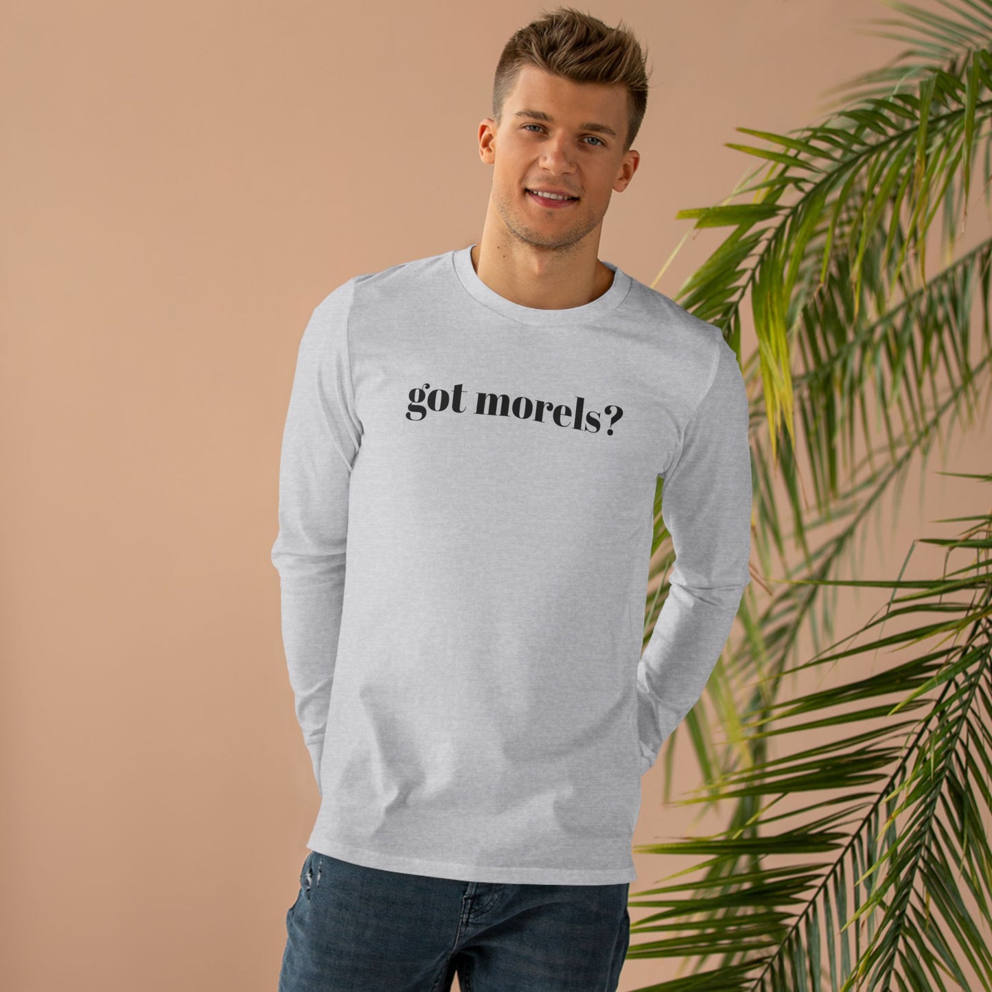 Men’s Base Longsleeve Tee - 'Got Morels?' Mushroom Lover Shirt