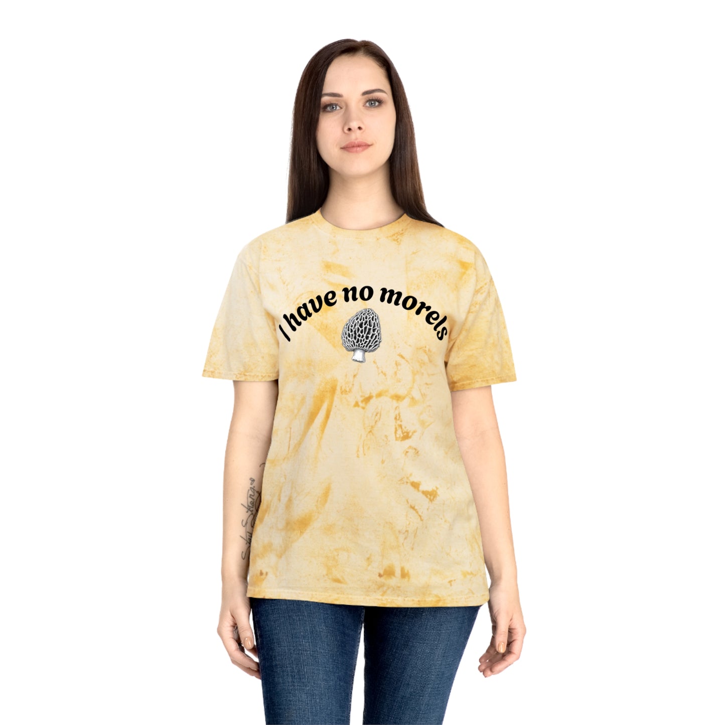 Eco-Friendly Unisex Color Blast T-Shirt - 'I Have No Morels'