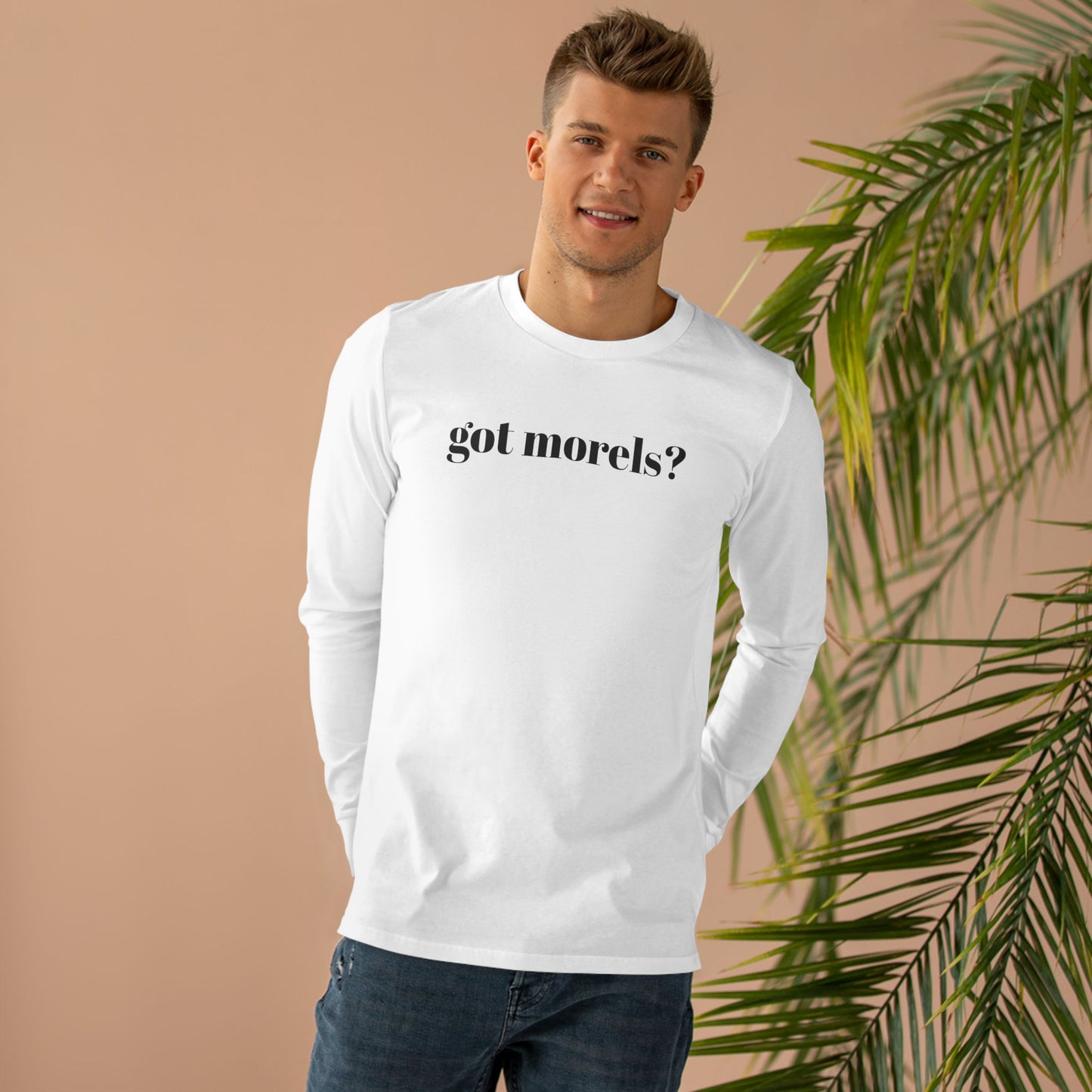 Men’s Base Longsleeve Tee - 'Got Morels?' Mushroom Lover Shirt