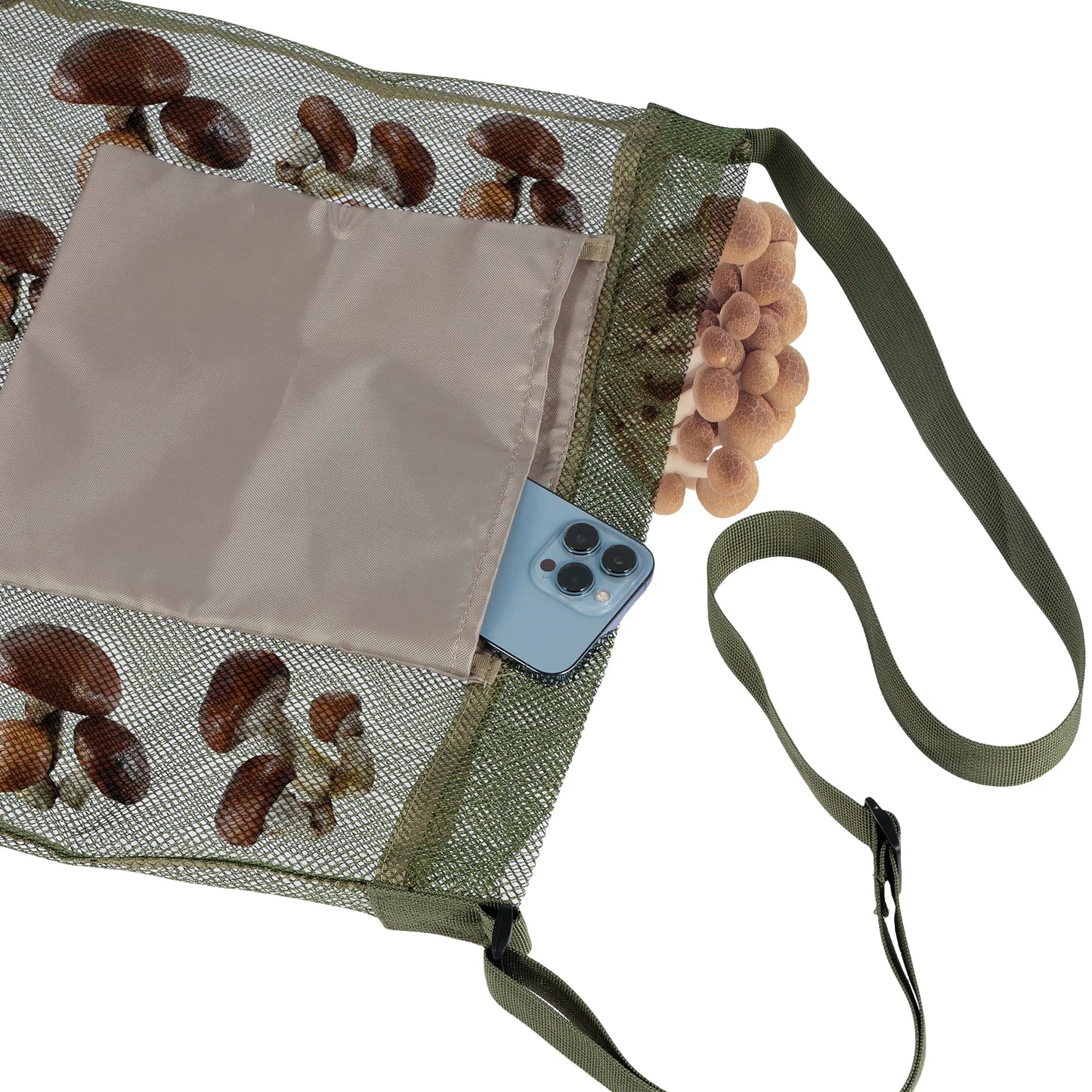 1/2Pcs Multipurpose Storage Bag Mesh Mushroom Foraging Bag With Adjustable Shoulder Strap Large Capacity Outdoor Shopping Pouch