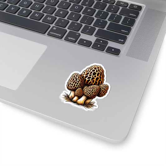 Nature-Inspired Kiss-Cut Stickers - Morel Mushroom Design for Eco-Lovers
