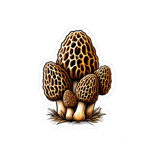 Nature-Inspired Kiss-Cut Stickers - Morel Mushroom Design for Eco-Lovers
