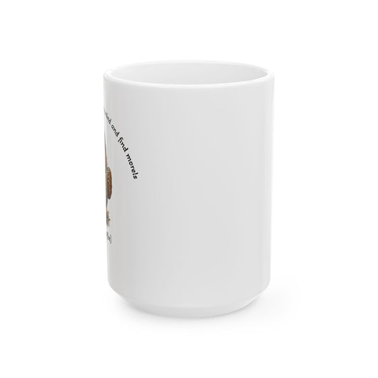 Nature-Inspired Ceramic Mug - 'But First, Coffee' with Mushroom Design