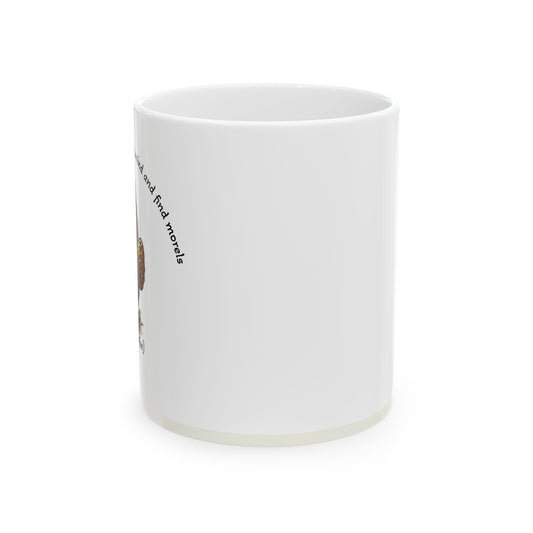 Nature-Inspired Ceramic Mug - 'But First, Coffee' with Mushroom Design